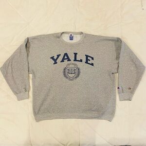 Vintage 90s Yale University Champion Reverse Weave Gray Sweatshirt Size XXL